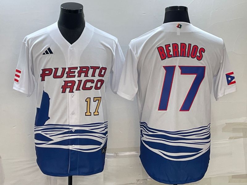 Men 2023 World Cub 17 Berrios White MLB Jersey2